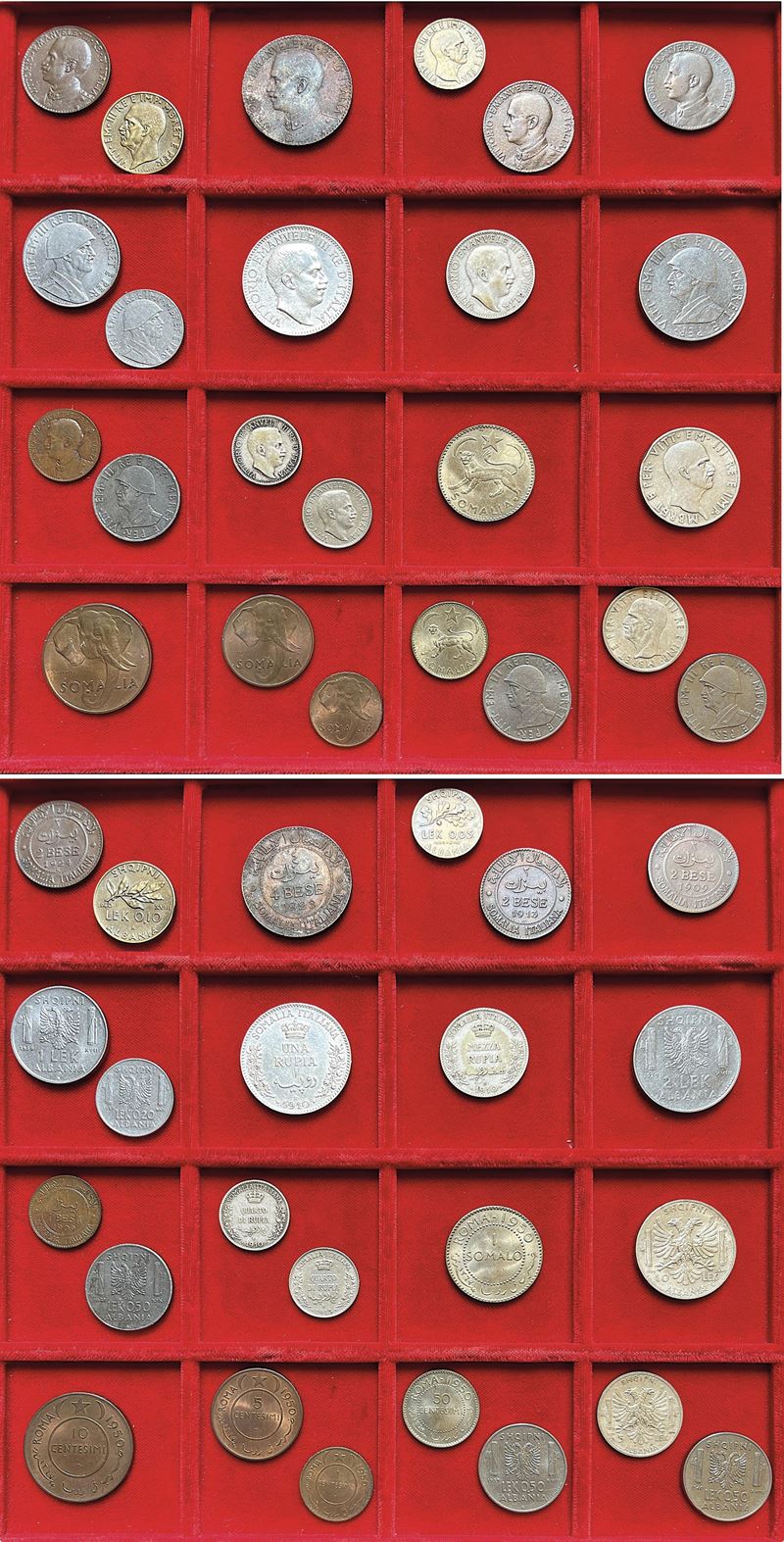 COLONIE DI SOMALIA E ALBANIA. Lotto di 24 monete.  - Auction Numismatics - Cambi Casa d'Aste