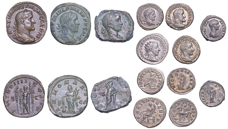 IMPERO ROMANO. Lotto di otto monete.  - Auction Numismatics - Cambi Casa d'Aste