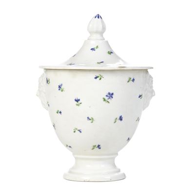 Manifattura di Vinovo (Torino), Zuccheriera con coperchio conico, porcellana, 1815-1825