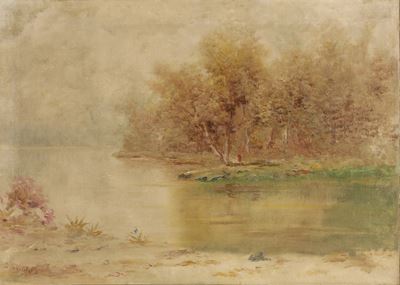 Artista del XIX-XX Secolo Paesaggio Fluviale