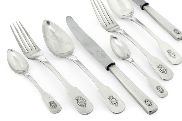 Servizio di posate. Firenze XIX secolo, argentiere Gherardi