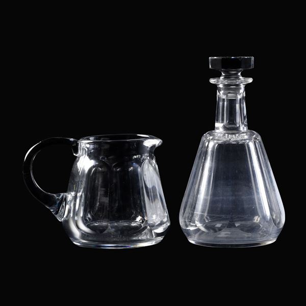 Una bottiglia e una caraffa "Talleyrand" Francia, Manifattura Baccarat, 1936-1960 