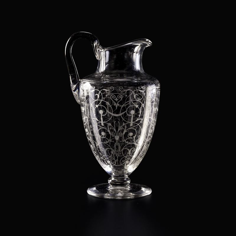 Brocca "Michelangelo" Francia, Manifattura Baccarat, seconda metà del XX secolo   - Asta L'Art  de la Table - Cambi Casa d'Aste