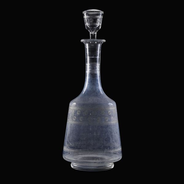 Coppia di bottiglie "Etoiles". Francia, Manifattura Baccarat, 1907-1916. 