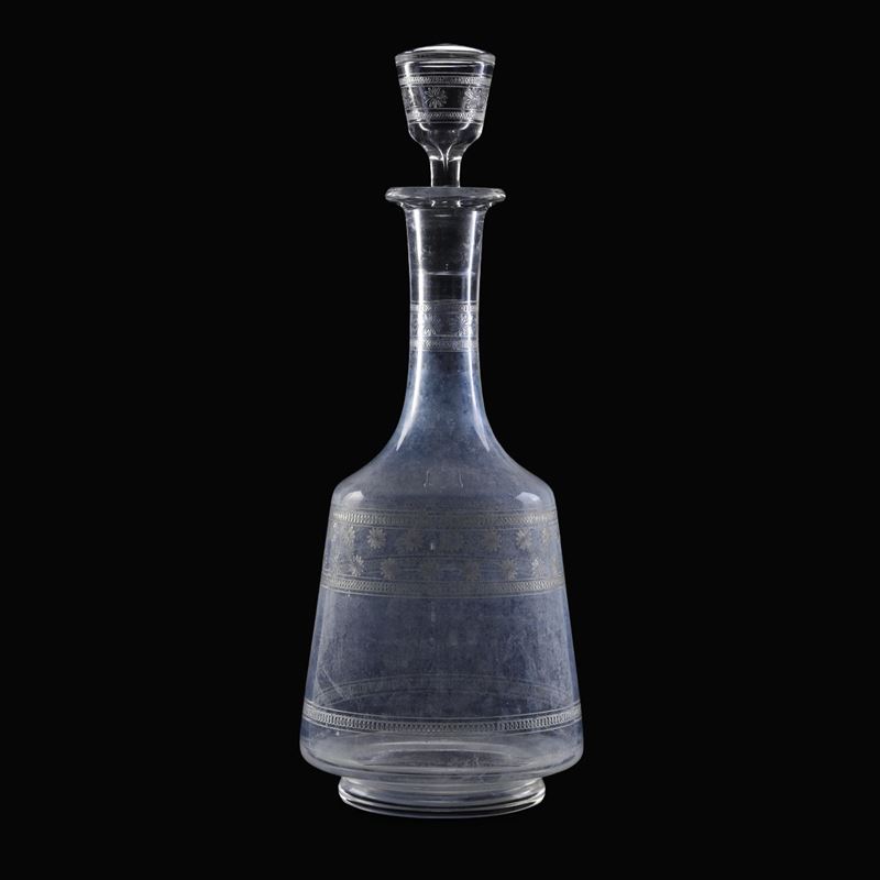 Coppia di bottiglie "Etoiles". Francia, Manifattura Baccarat, 1907-1916.   - Auction Majolica, Porcelain and Glass - Cambi Casa d'Aste