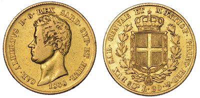 Regno di Sardegna. Carlo Alberto di Savoia, 1831-1849. 20 Lire 1838. Torino.