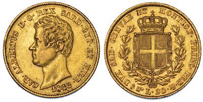 Regno di Sardegna. Carlo Alberto di Savoia, 1831-1849. 20 Lire 1842. Torino.