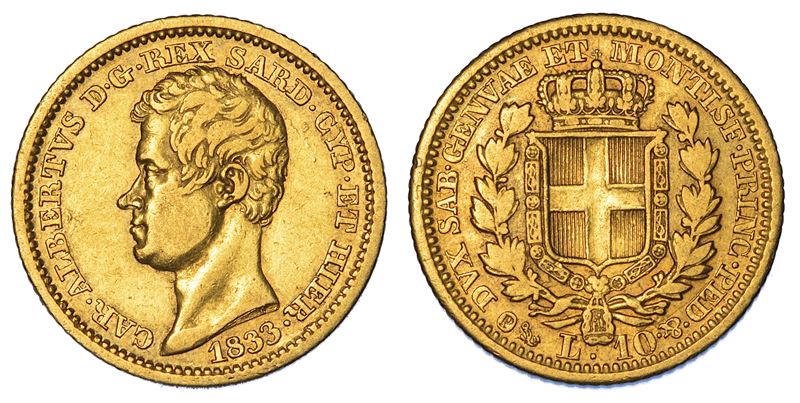 REGNO DI SARDEGNA. CARLO ALBERTO DI SAVOIA, 1831-1849. 10 Lire 1833. Genova.  - Asta Numismatica - Cambi Casa d'Aste