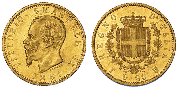 REGNO D’ITALIA. VITTORIO EMANUELE II DI SAVOIA, 1861-1878. 20 Lire 1861. Torino.
