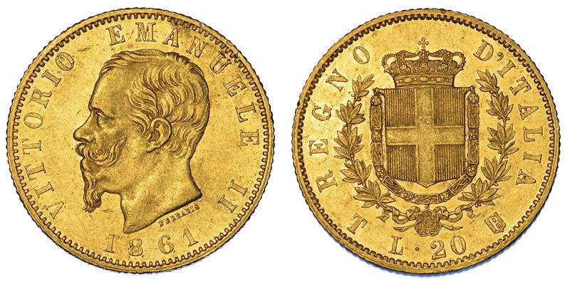 REGNO D’ITALIA. VITTORIO EMANUELE II DI SAVOIA, 1861-1878. 20 Lire 1861. Torino.  - Auction Numismatics - Cambi Casa d'Aste