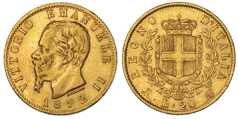 REGNO D’ITALIA. VITTORIO EMANUELE II DI SAVOIA, 1861-1878. 20 Lire 1872. Milano.  - Asta Numismatica - Cambi Casa d'Aste