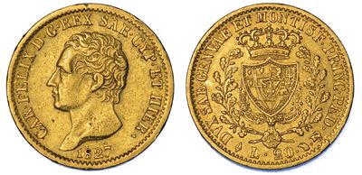 Regno di Sardegna. Carlo Felice di Savoia, 1821-1831. 20 Lire 1827. Torino.