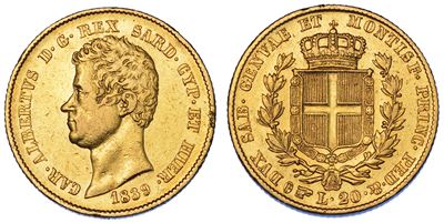 Regno di Sardegna. Carlo Alberto di Savoia, 1831-1849. 20 Lire 1839. Torino.