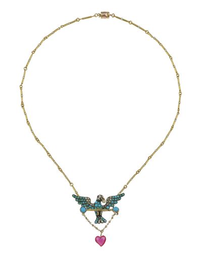 Girocollo con Pendente con Turchesi e Piccole Perle