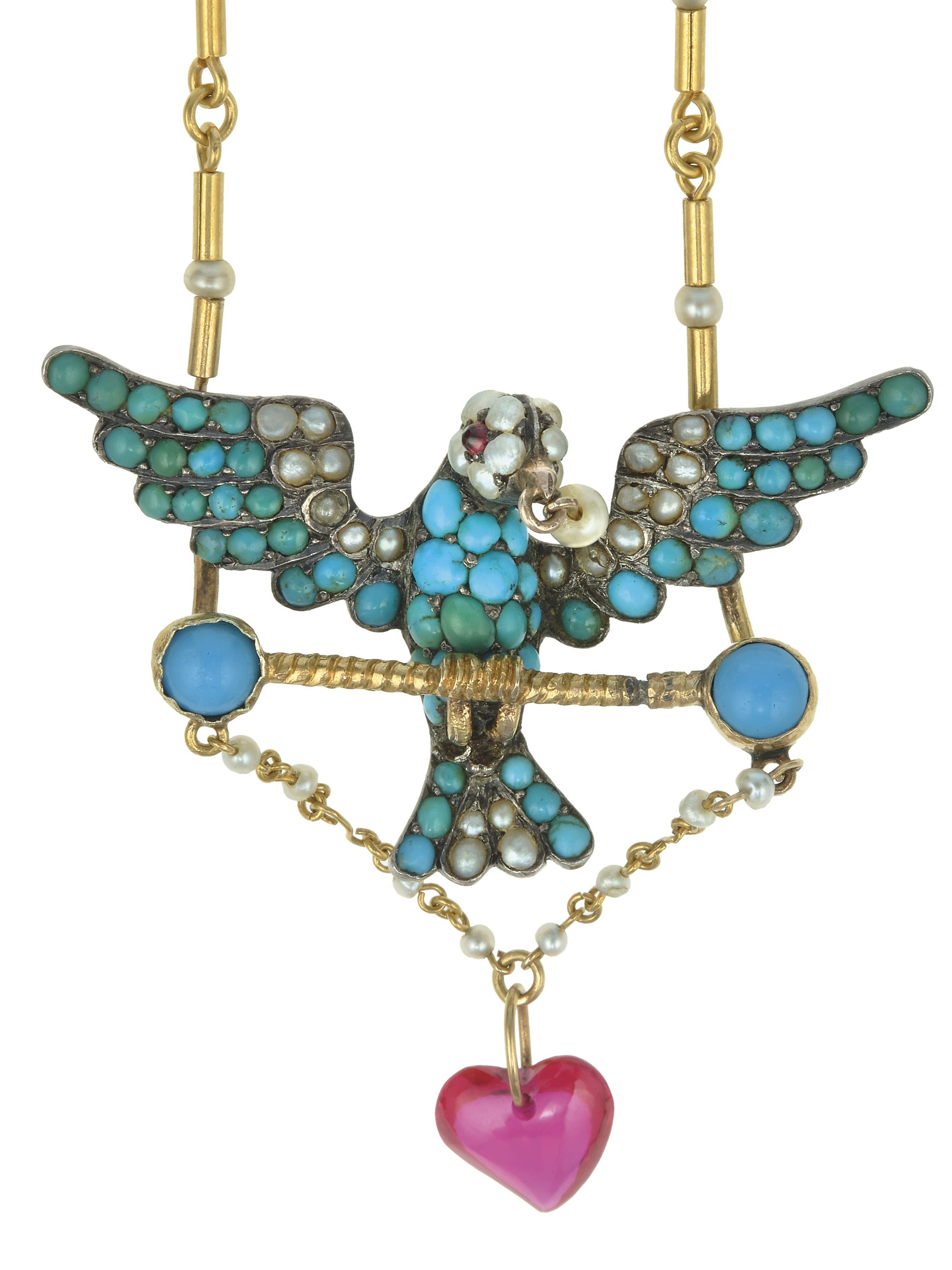 Girocollo con Pendente con Turchesi e Piccole Perle