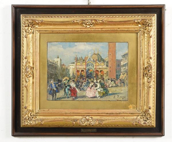 Venezia con figure in maschera