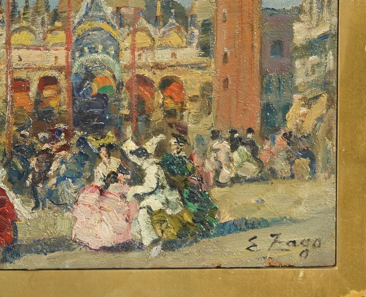 Erma Zago - Venezia con Figure in Maschera