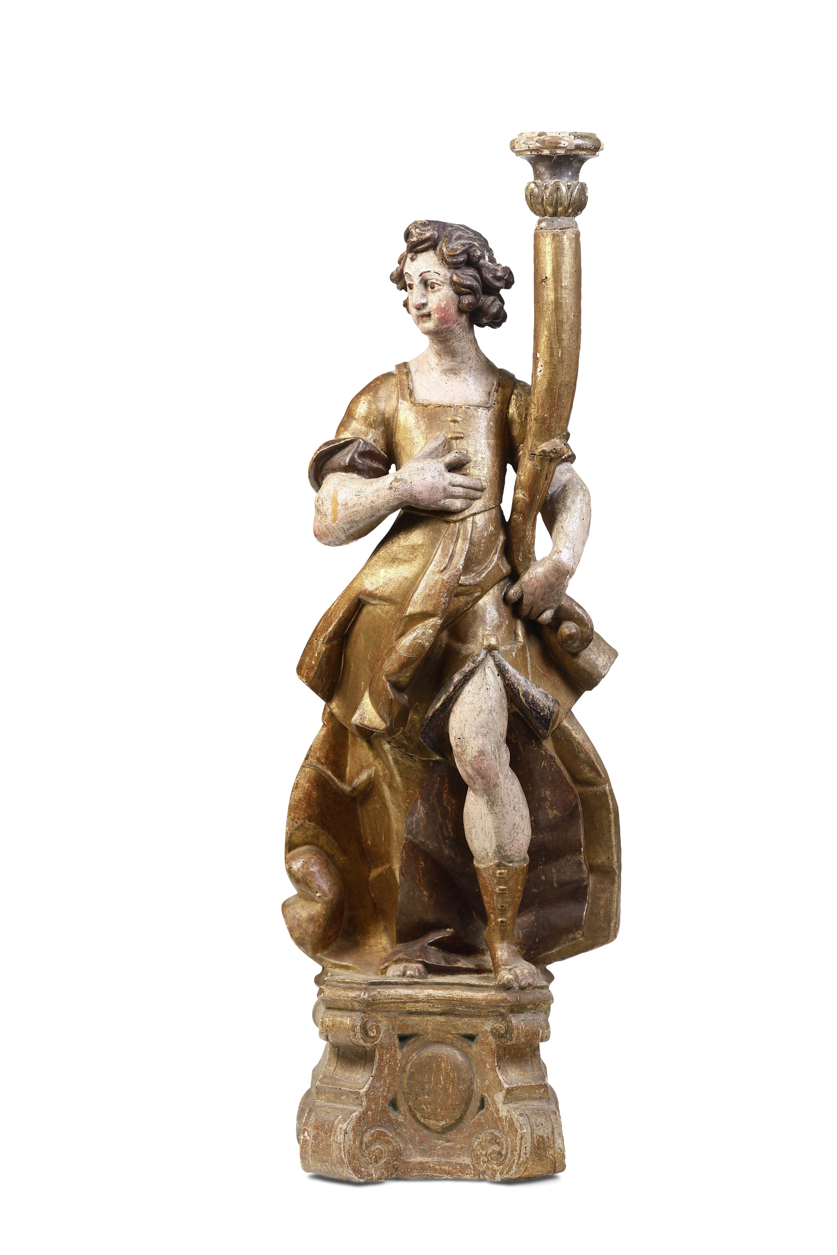 Arte Barocca Italiana, XVII Secolo Grandi Angeli Reggitorcia