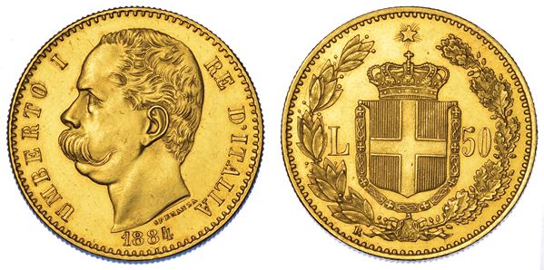REGNO D'ITALIA. UMBERTO I DI SAVOIA, 1878-1900. 50 Lire 1884.