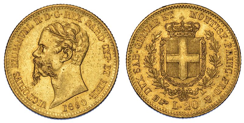 REGNO DI SARDEGNA. VITTORIO EMANUELE II DI SAVOIA, 1849-1861. 20 Lire 1860. Torino.  - Auction Numismatics - Cambi Casa d'Aste