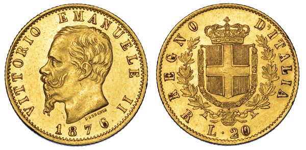 REGNO D'ITALIA. VITTORIO EMANUELE II DI SAVOIA, 1861-1878. 20 Lire 1876. Roma.