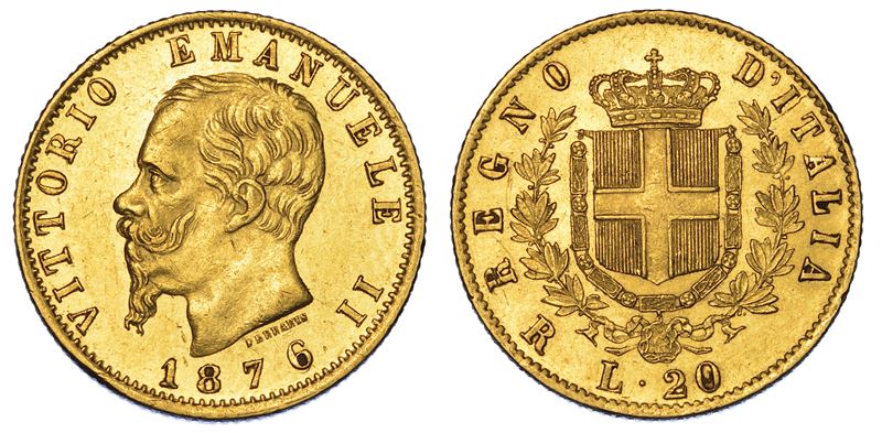 REGNO D'ITALIA. VITTORIO EMANUELE II DI SAVOIA, 1861-1878. 20 Lire 1876. Roma.  - Asta Numismatica - Cambi Casa d'Aste