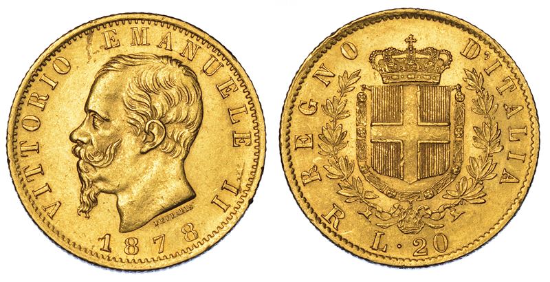 REGNO D'ITALIA. VITTORIO EMANUELE II DI SAVOIA, 1861-1878. 20 Lire 1878. Roma.  - Asta Numismatica - Cambi Casa d'Aste