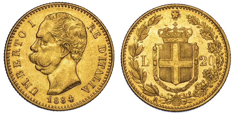 REGNO D'ITALIA. UMBERTO I DI SAVOIA, 1878-1900. 20 Lire 1884.  - Asta Numismatica - Cambi Casa d'Aste