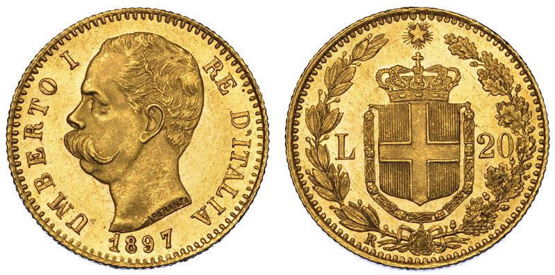 REGNO D'ITALIA. UMBERTO I DI SAVOIA, 1878-1900. 20 Lire 1897.  - Asta Numismatica - Cambi Casa d'Aste
