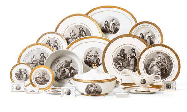 Servizio da tavola “Vestiture del Regno delle due Sicilie” Realizzato in occasione del G7 del 1994 a Napoli” 