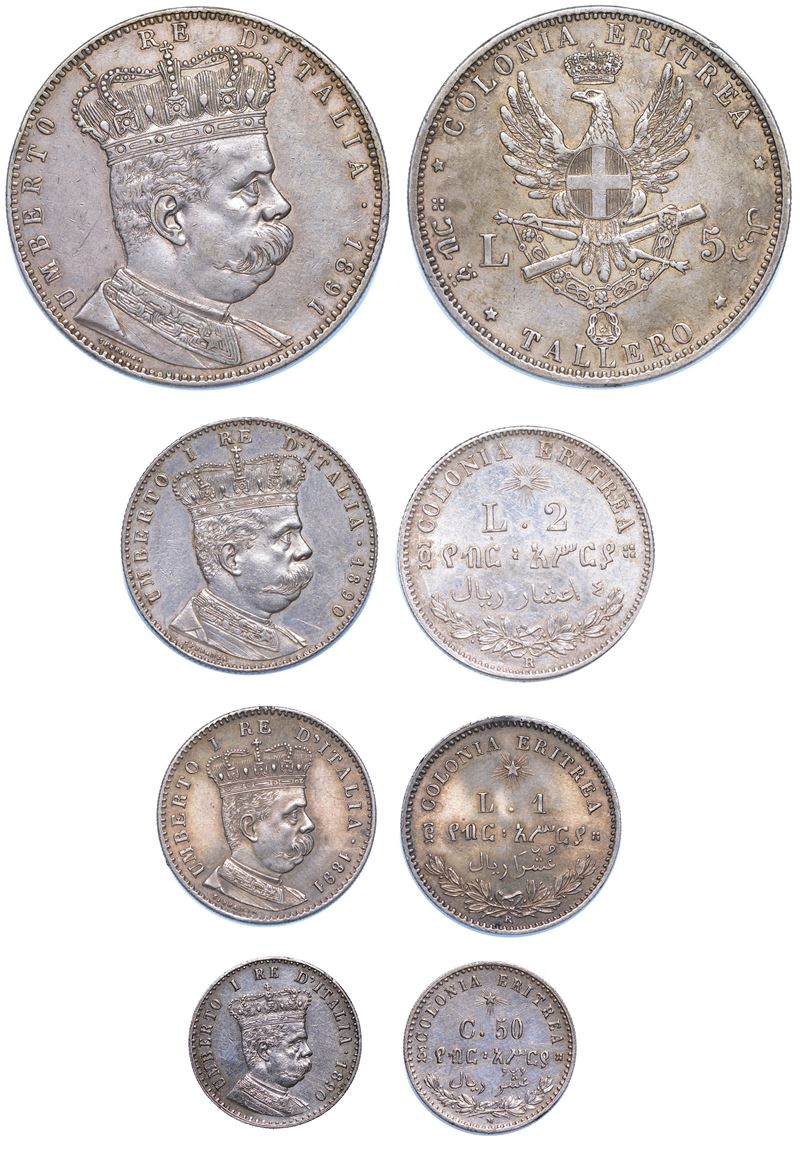 REGNO D’ITALIA - COLONIA DELL’ERITREA. UMBERTO I DI SAVOIA, 1890-1896. Lotto di quattro monete.  - Asta Numismatica - Cambi Casa d'Aste