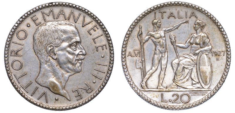 REGNO D’ITALIA. VITTORIO EMANUELE III DI SAVOIA, 1900-1946. 20 Lire 1927/VI. Littore.  - Asta Numismatica - Cambi Casa d'Aste