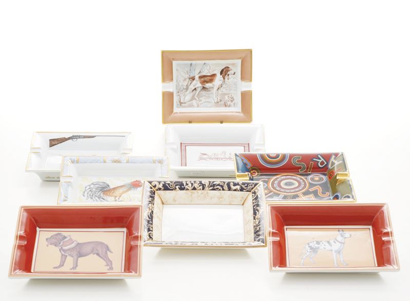 Lotto composto da nove posacenere, di cui 5 Hermes  - Asta Antiquariato del XX secolo - Cambi Casa d'Aste