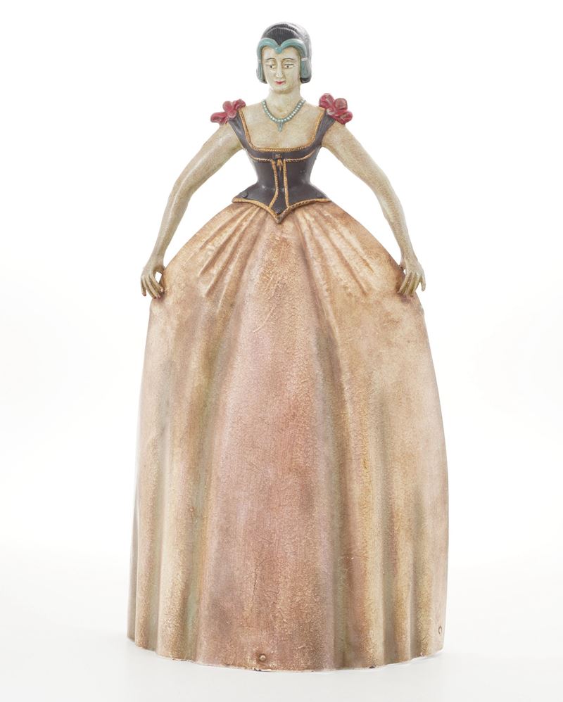 Fermaporta in metallo raffigurante donna  - Auction Antiquariato del XX secolo - Cambi Casa d'Aste