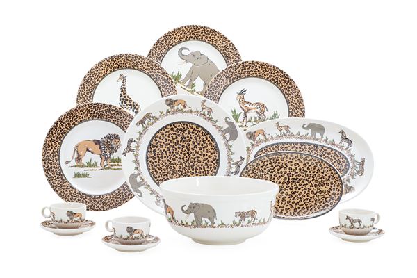 Servizio da tavola "Au bord du Tanganyika"  Francia, Genviève Lethu, 1994 circa 