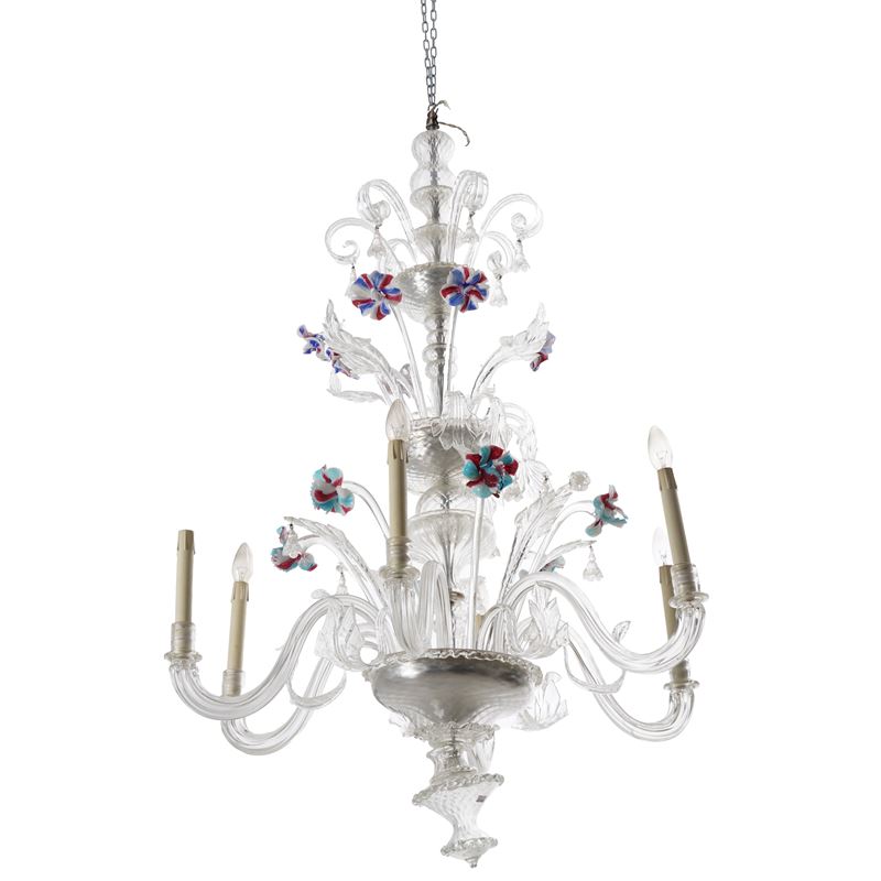 Grande lampadario in vetro di Murano  - Asta Antiquariato - Cambi Casa d'Aste
