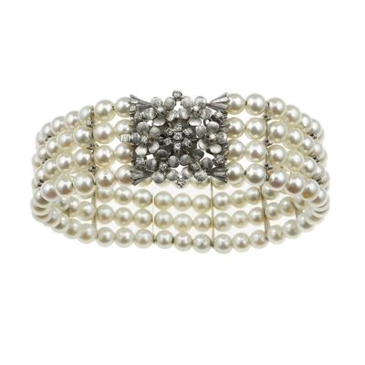 Bracciale a 4 Fili di Perle Coltivate