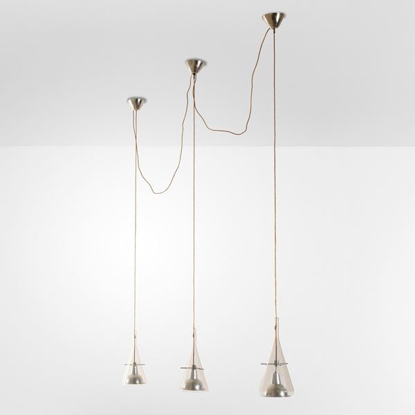 Tre lampade a sospensione mod. Flute