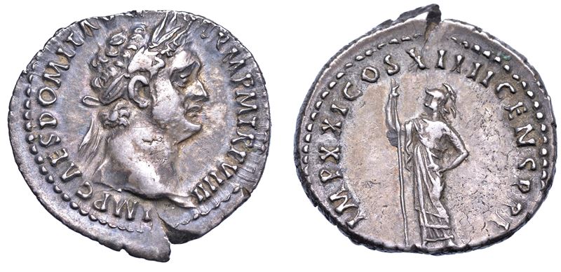 DOMIZIANO, 81-96. Denario, anno 89. Roma.  - Auction Numismatics - Cambi Casa d'Aste