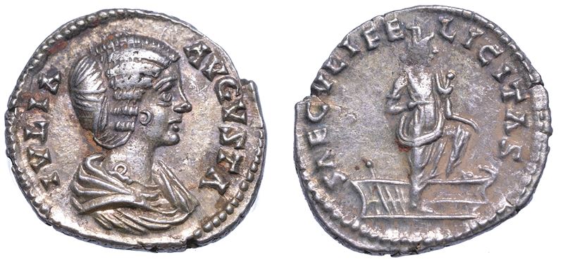 GIULIA DOMNA (moglie di Settimio Severo), 193-217. Denario. Laodicea.  - Auction Numismatics - Cambi Casa d'Aste