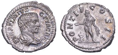 Geta (cesare), 198-209. Denario, Anno 208. Roma.