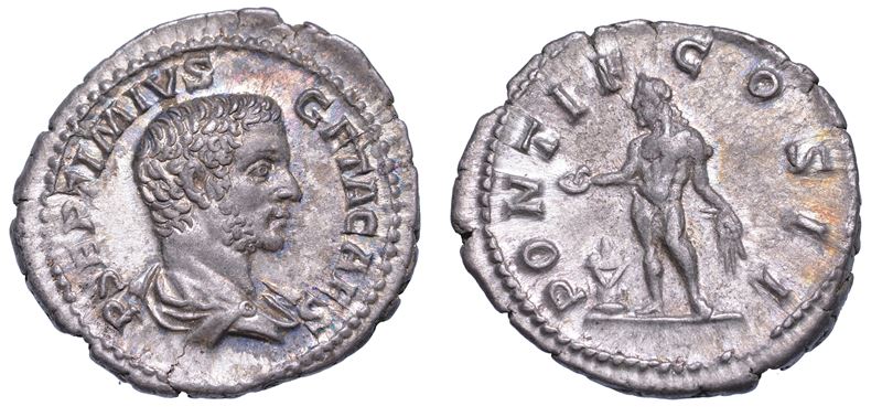 GETA (Cesare), 198-209. Denario, anno 208. Roma.  - Auction Numismatics - Cambi Casa d'Aste