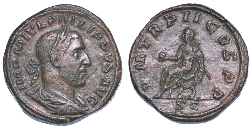FILIPPO I, 244-249. Sesterzio, anno 245.  - Asta Numismatica - Cambi Casa d'Aste