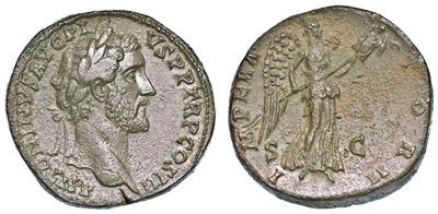 Antonino Pio, 138-161. Sesterzio, Anni 143-144.