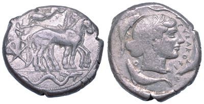 Sicilia - Siracusa. Tetradracma, Circa 445 a.C.