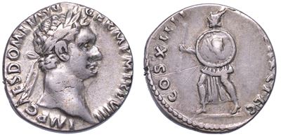 Domiziano, 81-96. Denario. Proclamazione dei Giochi Secolari.