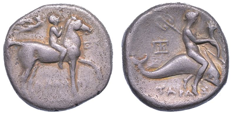 CALABRIA - TARANTO. Nomos, anni 272-240 a.C.  - Auction Numismatics - Cambi Casa d'Aste