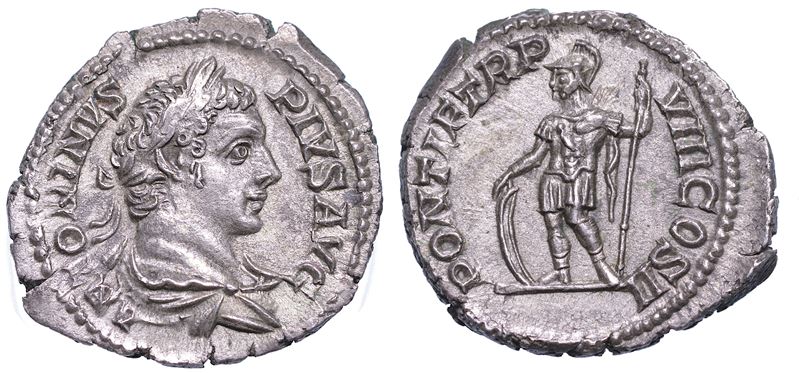 CARACALLA, 198-217. Denario, anno 206.  - Auction Numismatics - Cambi Casa d'Aste