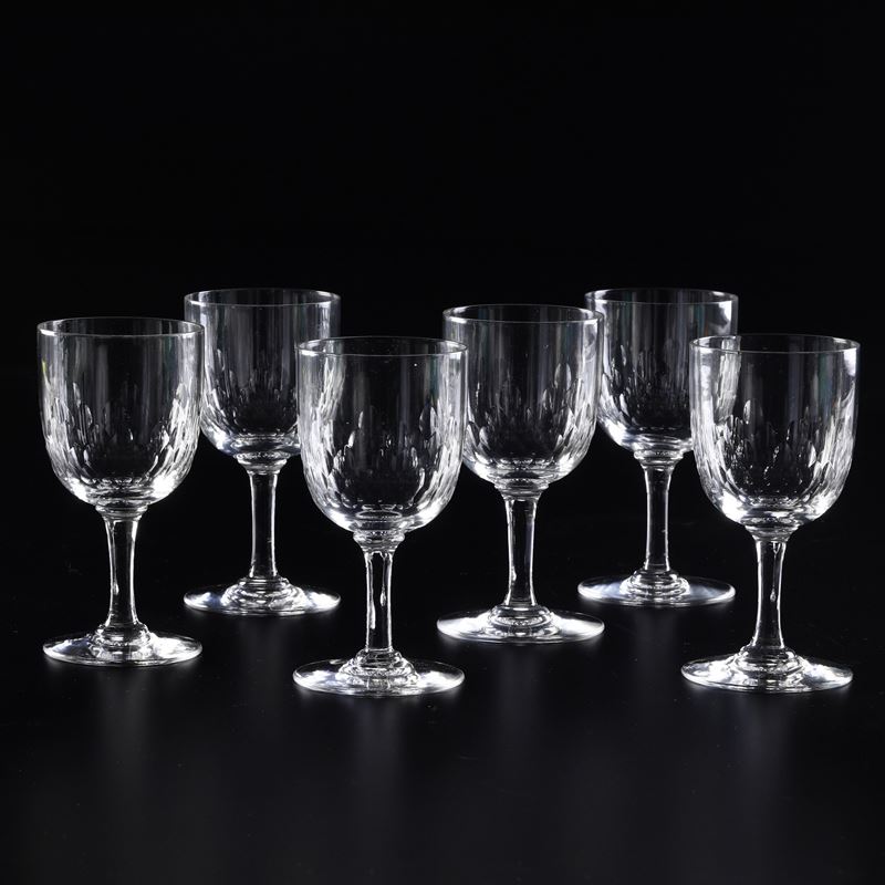Sei calici "Richelieu". Francia, Manifattura Baccarat, primi del XX secolo.  - Asta Arredi per la Tavola - Cambi Casa d'Aste