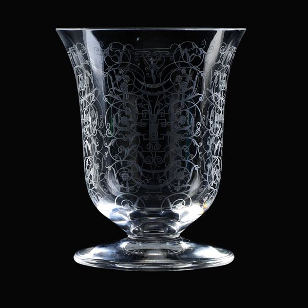 Piccolo vaso "Michelangelo". Francia, manifattura Baccarat, secondo quarto del XX secolo. 